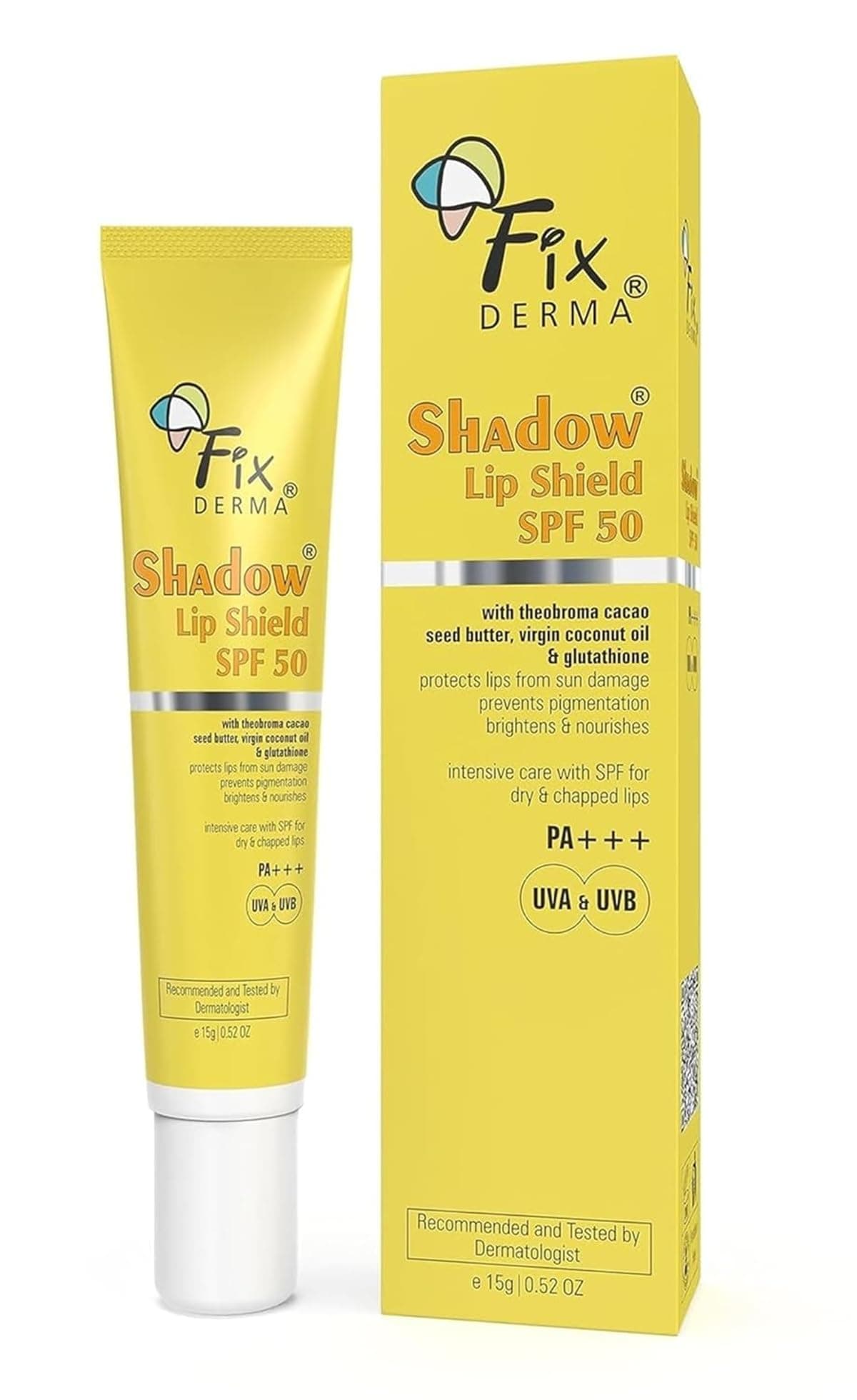 Vedashi Fixderma Shadow Lip Shield Lip Balm with Cacao Seed Butter & Vitamin E 15 g — FIXDERMA | Gallery Image 1