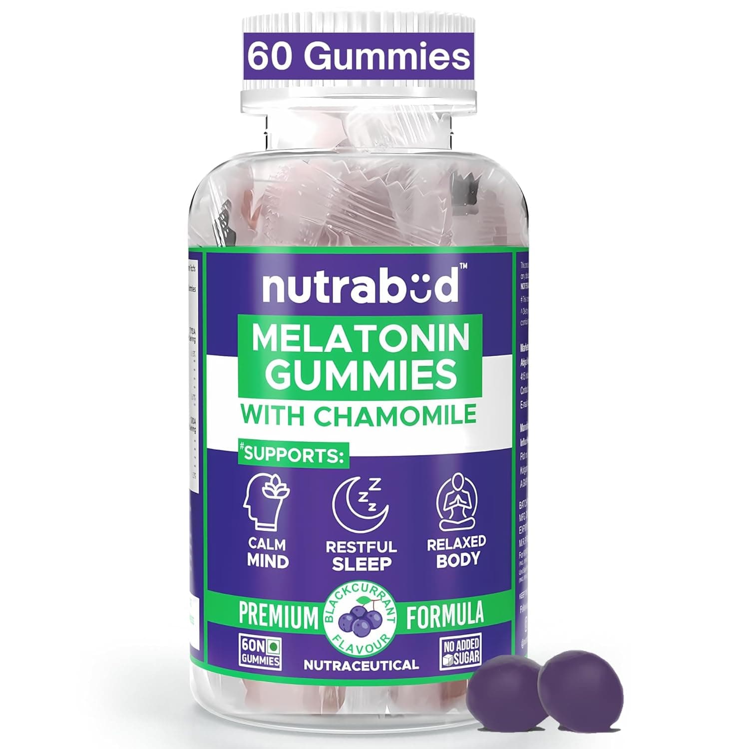 Nutrabud Nutrabud Мелатонин, жевательные конфеты для сна, 3 мг, 60 шт. Стресс и сон - Image 1