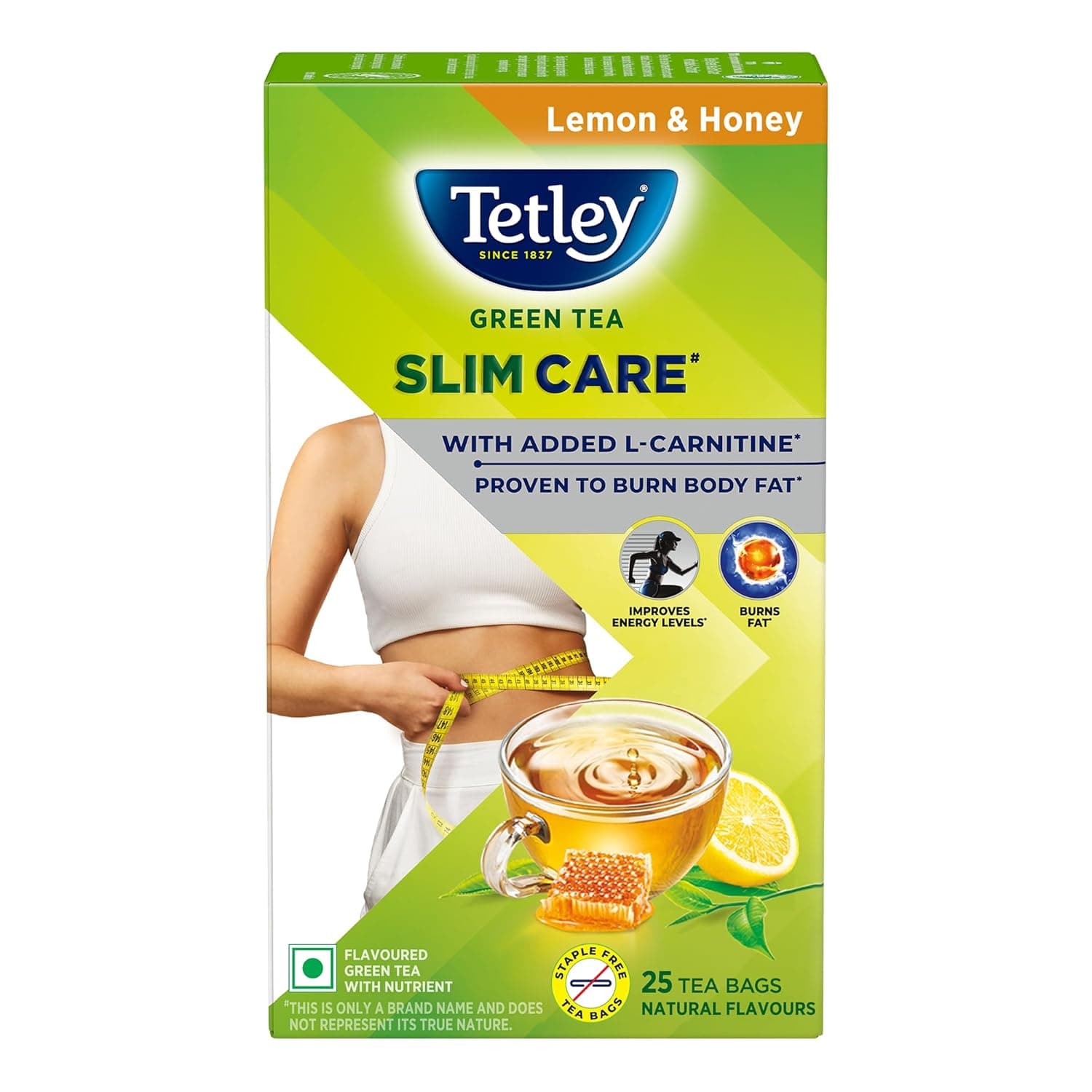 Tetley Green Tea, Lemon and Honey, 25 Tea Bags - Premium Green Tea & Wellness Blends by Tetley