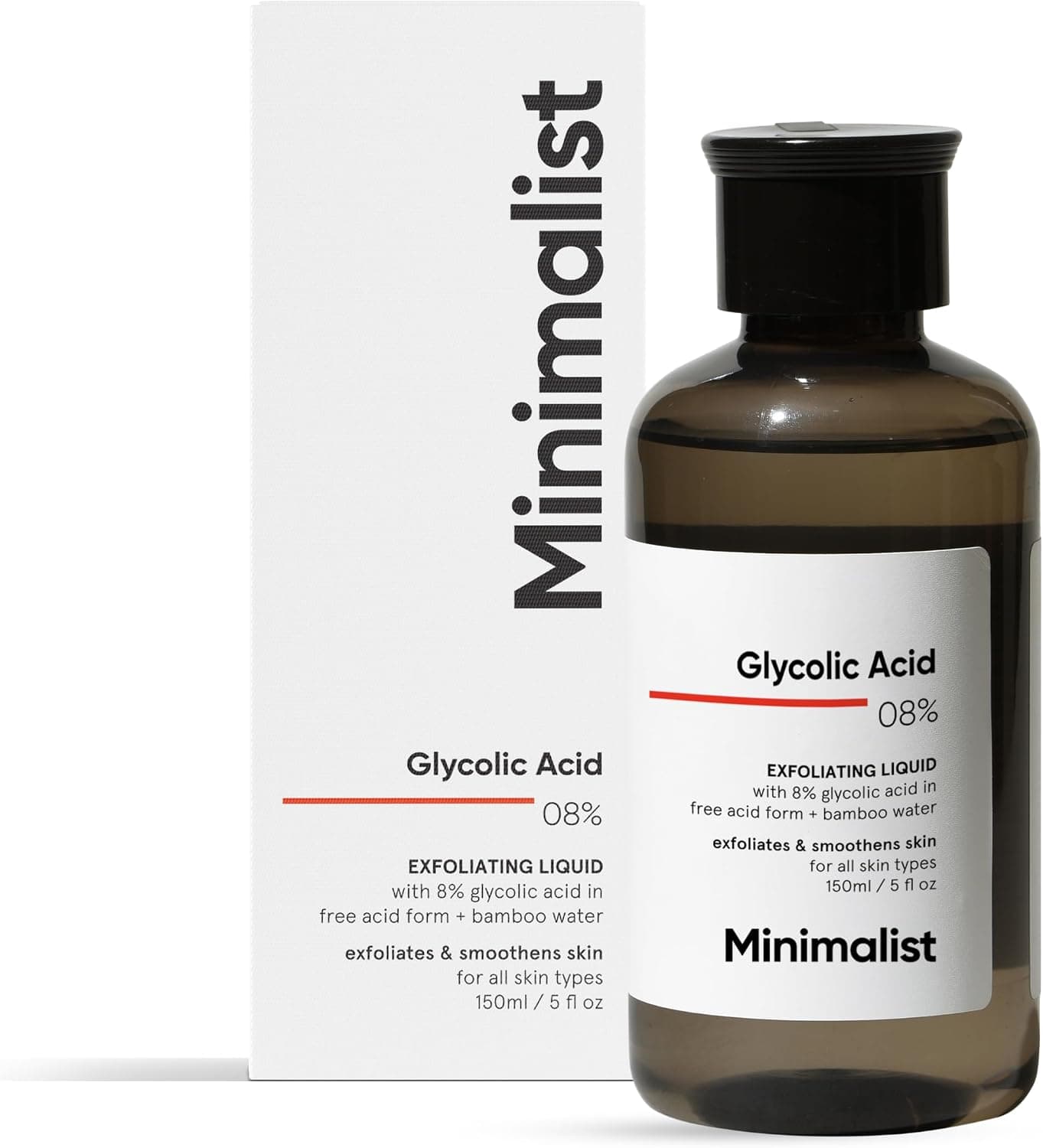 Minimalist Minimalist, тоник с гликолевой кислотой 8% для сияющей кожи | 150 мл Очищающие средства и средства для умывания лица - Image 1